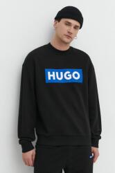 Hugo Blue pamut melegítőfelső fekete, férfi, nyomott mintás - fekete XXL - answear - 30 990 Ft