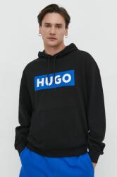 HUGO Blue felső fekete, férfi, nyomott mintás, kapucnis - fekete L