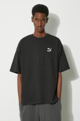 PUMA pamut póló fekete, férfi, nyomott mintás, 586668 - fekete XL