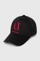 Armani Exchange pamut baseball sapka fekete, nyomott mintás - fekete Univerzális méret - answear - 20 990 Ft
