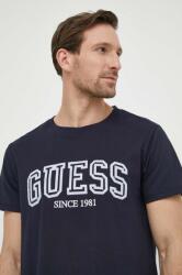 Guess pamut póló sötétkék, férfi, nyomott mintás, M4GI62 I3Z14 - sötétkék M