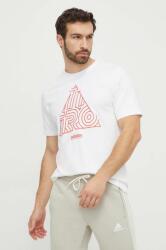 Adidas pamut póló TIRO fehér, férfi, nyomott mintás, IN6257 - fehér S