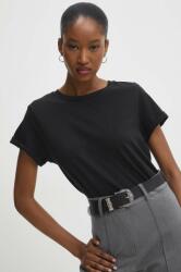 Answear Lab pamut póló női, fekete - fekete XS