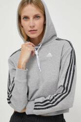Adidas pamut melegítőfelső szürke, női, nyomott mintás, kapucnis, IN9931 - szürke XL