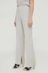 Calvin Klein nadrág női, szürke, magas derekú egyenes - szürke 36 - answear - 75 990 Ft