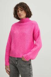 MEDICINE pulóver női, rózsaszín, félgarbó nyakú - rózsaszín S - answear - 8 390 Ft