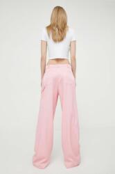 Moschino Jeans nadrág női, rózsaszín, magas derekú széles - rózsaszín 40