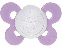 Chicco Силиконова залъгалка Chicco - Physio Comfort Night, 16-36 m, лилави звезди (N0330)