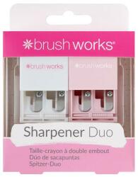 Brushworks Set de ascuțitoare, alb și roz - Brushworks Cosmetic Pencil Sharpener Duo 2 buc