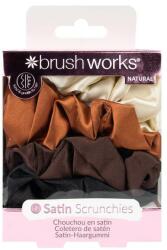 Brushworks Elastice de păr din satin, 4 buc. - Brushworks Natural Satin Scrunchies 4 buc