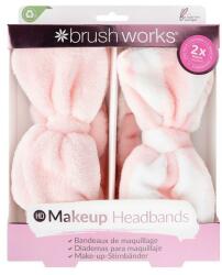 Brushworks Set bentițe pentru păr, 2 buc. - Brushworks Makeup Headband Pink And White 2 buc