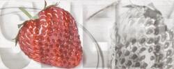 Ceramika Konskie Dekorcsempe, Oliver Design Napoli Fruit 2 Inserto (eper) 20x50 - mozaikkeramia