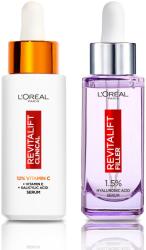 L'Oréal Revitalift Filler ránctalanító szérum készlet, 30 ml + Revitalift Clinical Serum fényes hatással, 30 ml