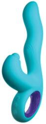 FemmeFunn Vibrator Iepuras Klio Triple Action, 18 Moduri Stimulatoare, Silicon, USB, Turcoaz, 21.3 cm Vibrator