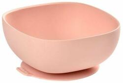 Beaba Cupa de silicon cu ventuză roz Set pentru masa bebelusi