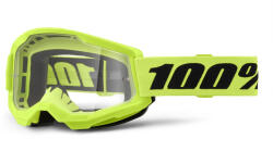 100% STRATA 2 New motocross szemüveg fluo sárga (átlátszó plexi)