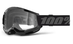 100% STRATA 2 New motocross szemüveg fekete (átlátszó plexi)