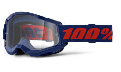 100% STRATA 2 New motocross szemüveg sötét kék (átlátszó plexi)