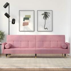 vidaXL rózsaszín bársony kanapéágy párnákkal (351860)