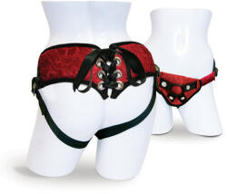 Sportsheets - Red Lace Corsette Strap-On black/red