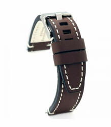  Curea piele maro închis vintage ceruită QR 22mm - 4140222