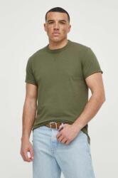 G-Star Raw pamut póló zöld, férfi, sima - zöld S - answear - 13 990 Ft
