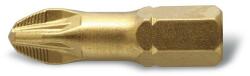 Högert Technik Csavarhúzó BIT, PZ3 25 mm, recézett, acél S2 titán-nitrid bevonat (HT1S386) (HT1S386)