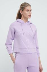 GUESS felső NEW ALISA lila, női, nyomott mintás, kapucnis, V2YQ08 K7UW2 - lila XL