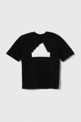 Adidas gyerek pamut póló fekete, nyomott mintás - fekete 128 - answear - 10 390 Ft