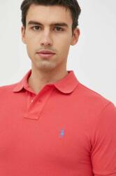 Ralph Lauren pamut póló piros, sima - piros S