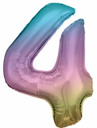 Pastel Rainbow óriás szám fólia lufi 4-es, 86 cm (DPA9909702) - kidsfashion