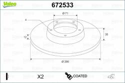 VALEO Disc frana VALEO 672533