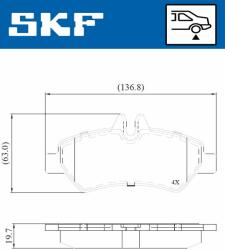 SKF fékbetétkészlet, tárcsafék SKF VKBP 90071 E