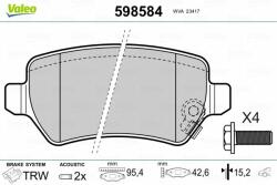 VALEO set placute frana, frana disc VALEO 598584