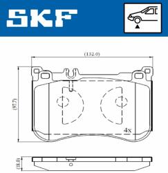 SKF set placute frana, frana disc SKF VKBP 80631