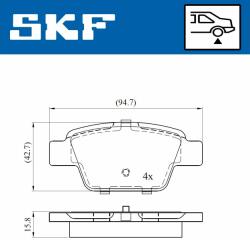 SKF fékbetétkészlet, tárcsafék SKF VKBP 90315