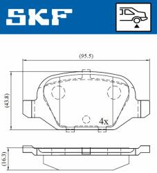 SKF set placute frana, frana disc SKF VKBP 90472
