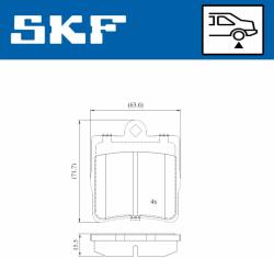 SKF set placute frana, frana disc SKF VKBP 90434