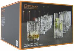 Nachtmann 12 darabos whiskys pohár készlet 345 ml, Longdrink 445 ml HIGHLAND SQUARE 101754 (101754)