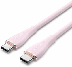 Vention USB-C 2.0/M -> 2*USB-C/M, (5A, szilikon, pink), 1, 5m, kábel (CTMPG) - pepita