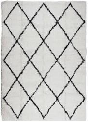 vidaXL krém és fekete hosszú szálú bozontos modern szőnyeg 200x280 cm 375371