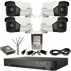 Hikvision Sistem supraveghere Hikvision 4 camere 4in1 8 Megapixeli IR 80m Lentila 3.6mm DVR Acusense 8 MP Hard Disk 1 TB, Accesorii SafetyGuard Surveillance