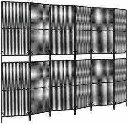 vidaXL fekete 6-paneles polyrattan térelválasztó 365400