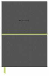 Shkolyaryk Publishing House Naptár, tervezõ, dátum nélküli, A5, vonalas, műbõr borító, SHKOLYARYK "Genius", szürke (SB7102) - tonerprint
