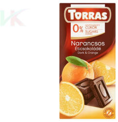 TORRAS étcsokoládé narancs cukor nélkül 75g