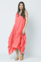 SHOPIKA Rochie lunga in colturi, din batist de bumbac, corai Talie unica