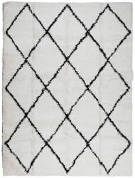 vidaXL krém és fekete hosszú szálú bozontos modern szőnyeg 300x400 cm 375374
