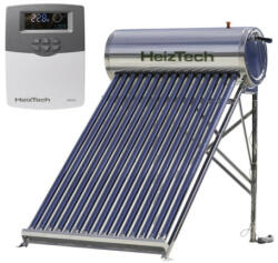 HeizTech Panou solar automatizat, cu 15 tuburi vidate, pentru preparare apa calda menajera, cu rezervor otel inoxidabil nepresurizat 150 litri, controler SR501, HeizTech (HeizTechSDS15)