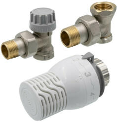 COMAP Set cu cap termostatic Sensity, cu robinet pentru calorifer tur termostatic si robinet retur, COMAP (Y150010131)