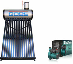 GOBE Kit panou solar nepresurizat 200 L, 20 tuburi, GOBE KIT-S24, pompă BlauTech cu corp din fontă (KIT-S24)